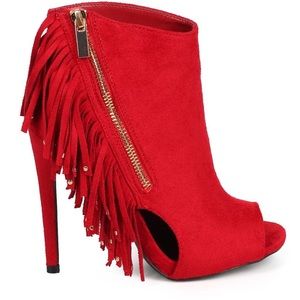 Fringed Stiletto Booties